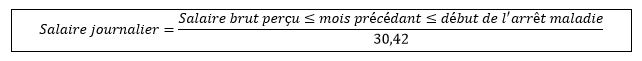 Mode de calcul de l’indemnité journalière